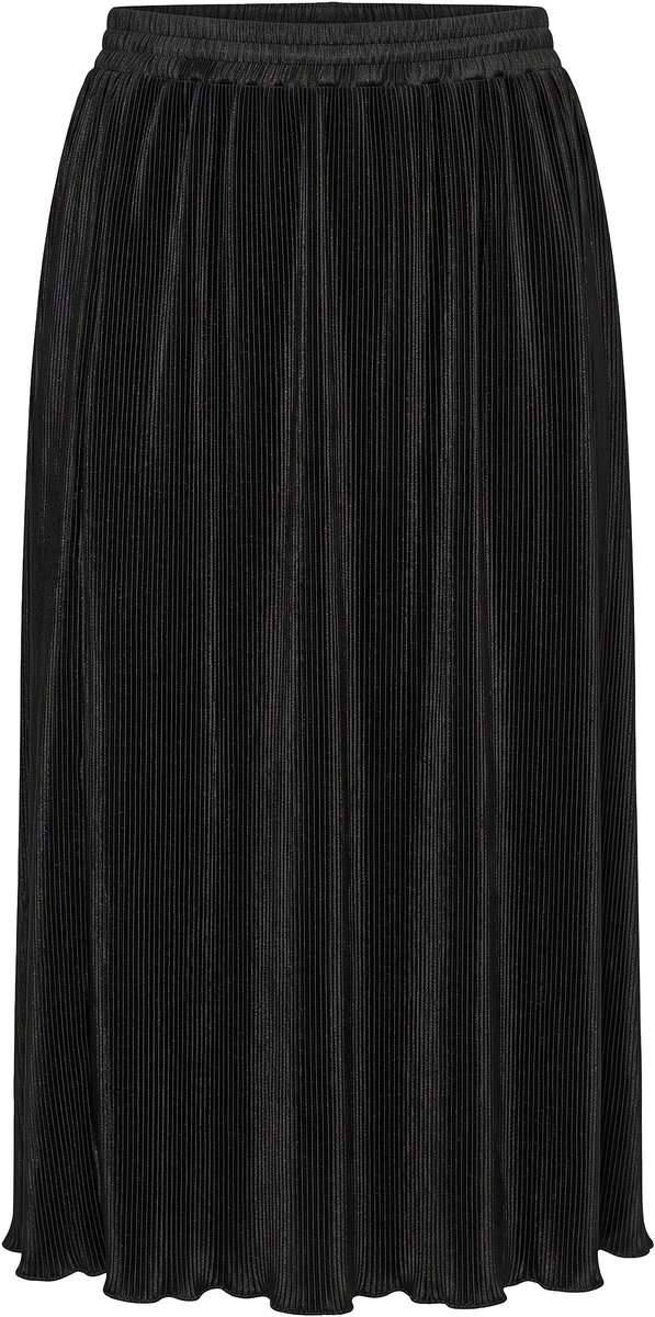 Angel of Style - Dames - Plissé rok A-lijn midi-lengte elastische tailleband - Zwart - Maat 50