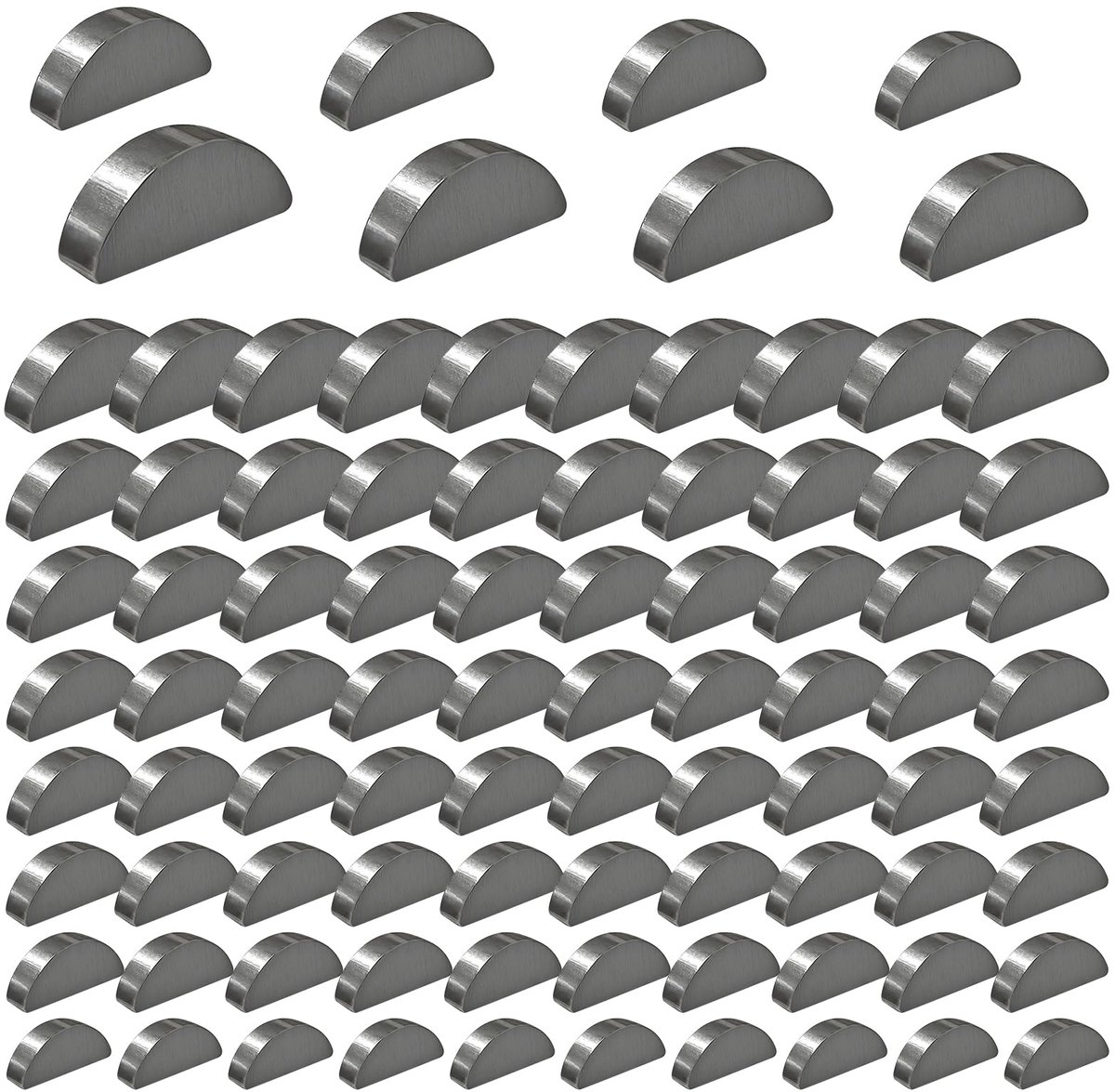 80 stuks veerwiggen assortiment, veerwiggen, assortiment, schijfveren, halve maan, meeneemwigset, 3-4-5-6 mm schijfveer-assortimentskit