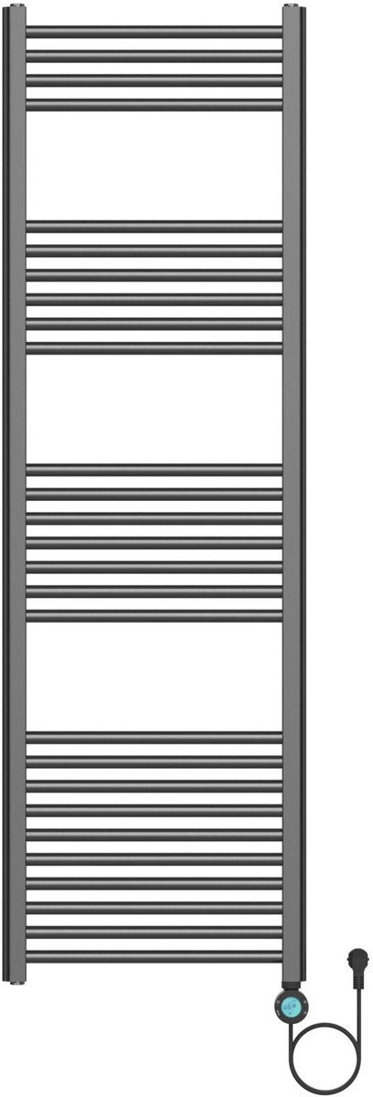 BELRAD elektrische radiator 1600x500 mm – 700W – gunmetal – digitale thermostaat – Smart WiFi – aansluiting rechts