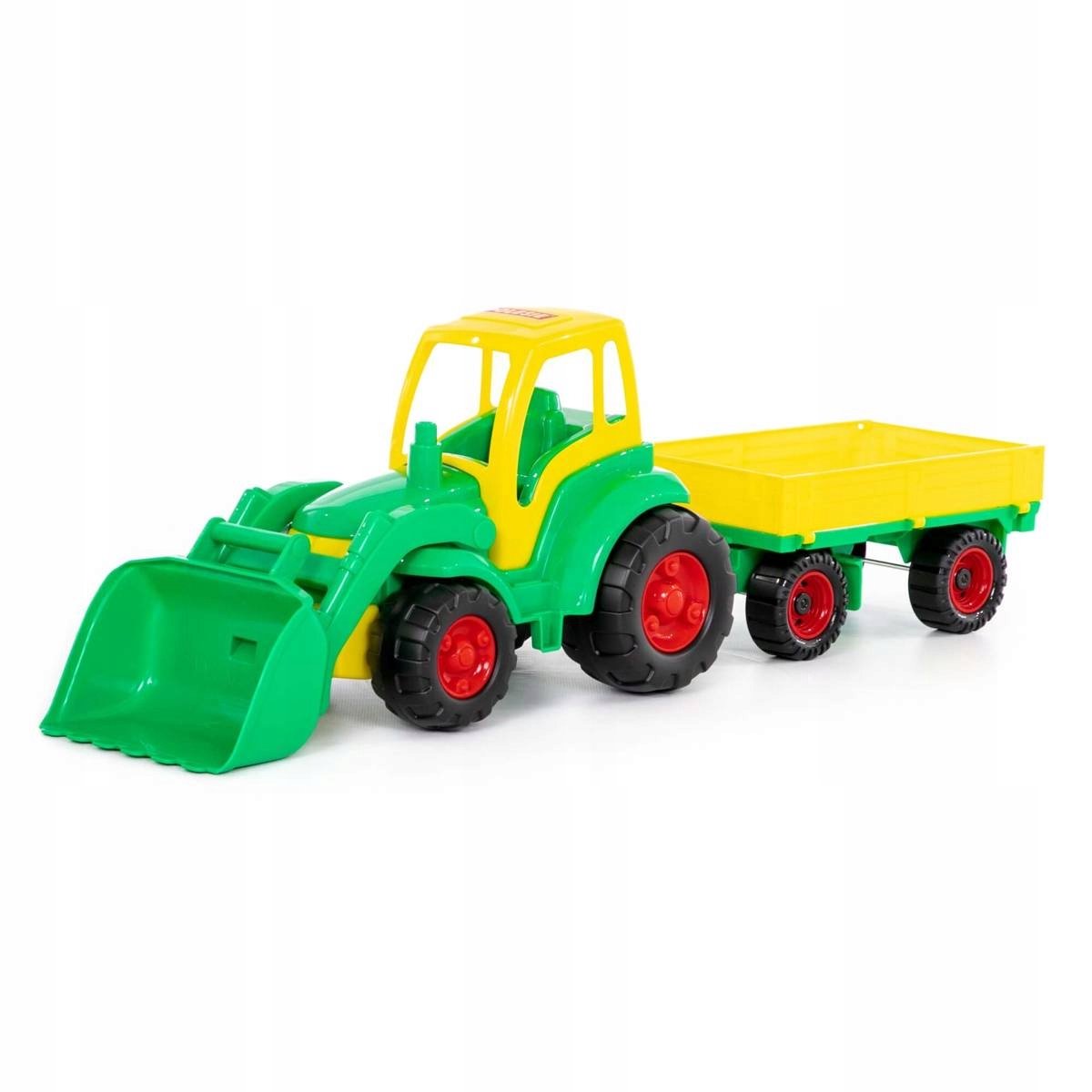 Polesie Grote Boerderij Tractor met Kiepwagen en Bulldozer 68cm
