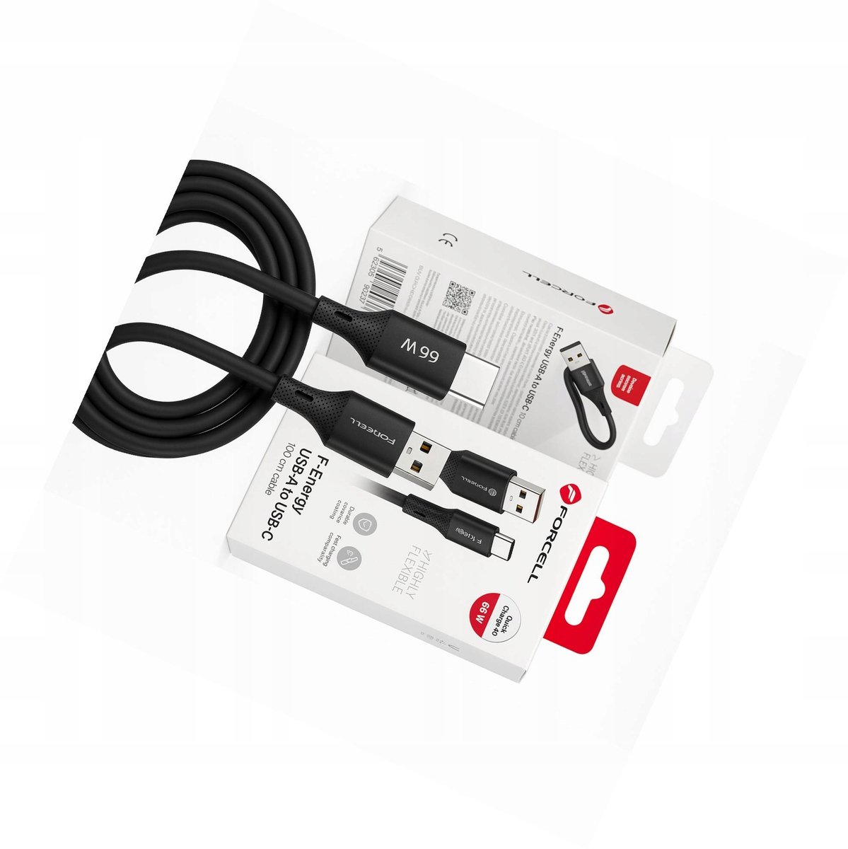 Forcell 66W USB-A naar USB-C Kabel 1m - Snel geladen & Android Auto