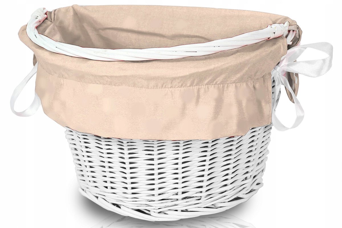 Luxe Katoenen Fietsmand Inzet - Beige Patroon