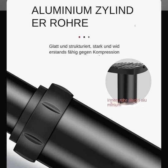 Hogedruk Fietspomp - Mini Fietspomp - Banden Oppompen - Draagbaar Ontwerp - 140 PSI - Zilver — afbeelding 2