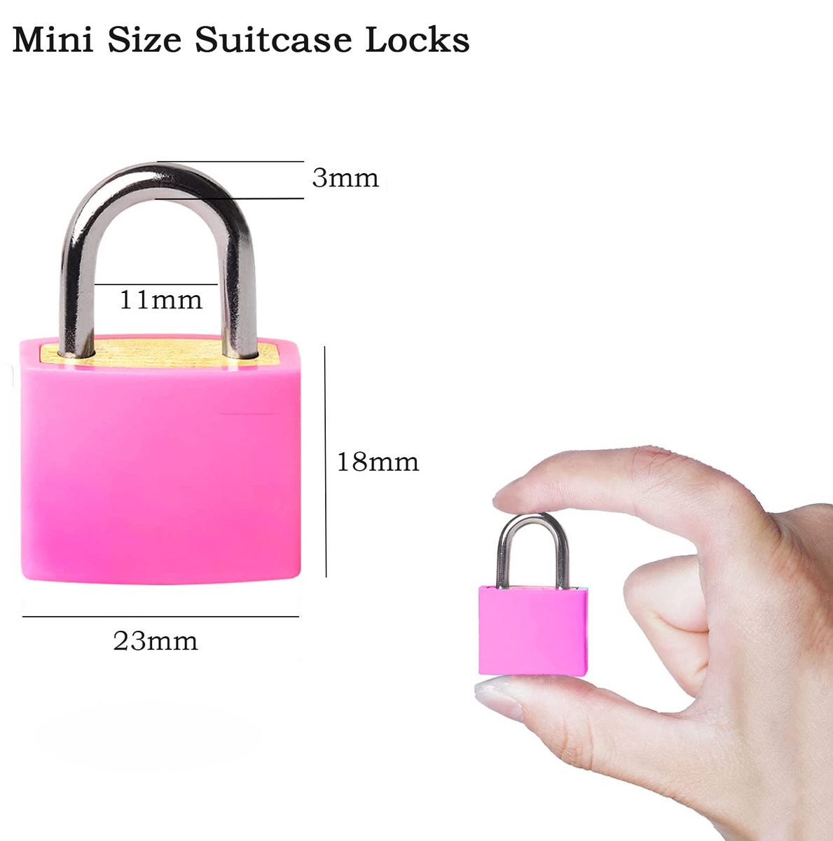 Koffersloten met sleutels - Klein hangslot - Roze - Ideaal voor reizen en gymlockers - SnelShoppen