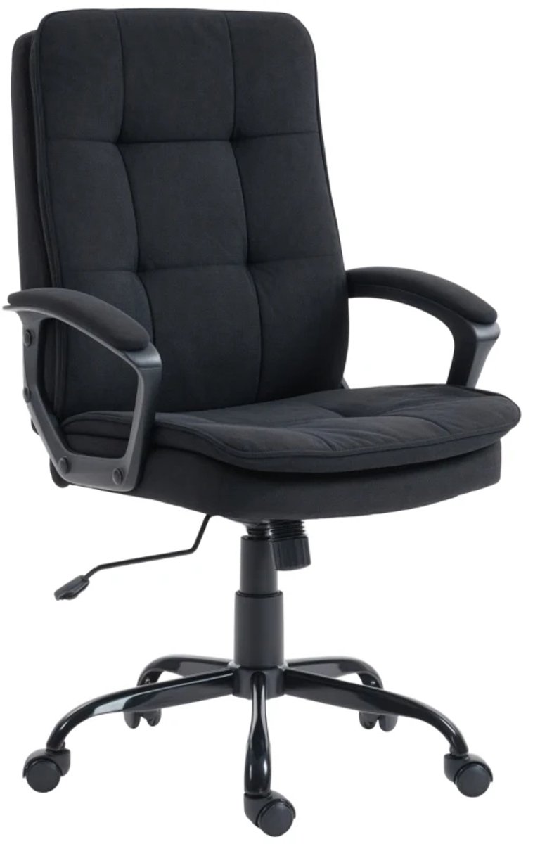 Ergonomische Bureaustoel met Dubbele Bekleding - In Hoogte Verstelbaar - Kantoorstoel - Gamestoel - Volwassenen Stoel - Directiestoel - Computerstoel - Zwart