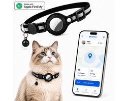 BlueTime - Collier pour chat avec étiquette - Tag Cat Collar Pro - Sûr, léger, réfléchissant et confortable - Anti-rayures et résistant à l'eau - Compatible avec Apple Find My