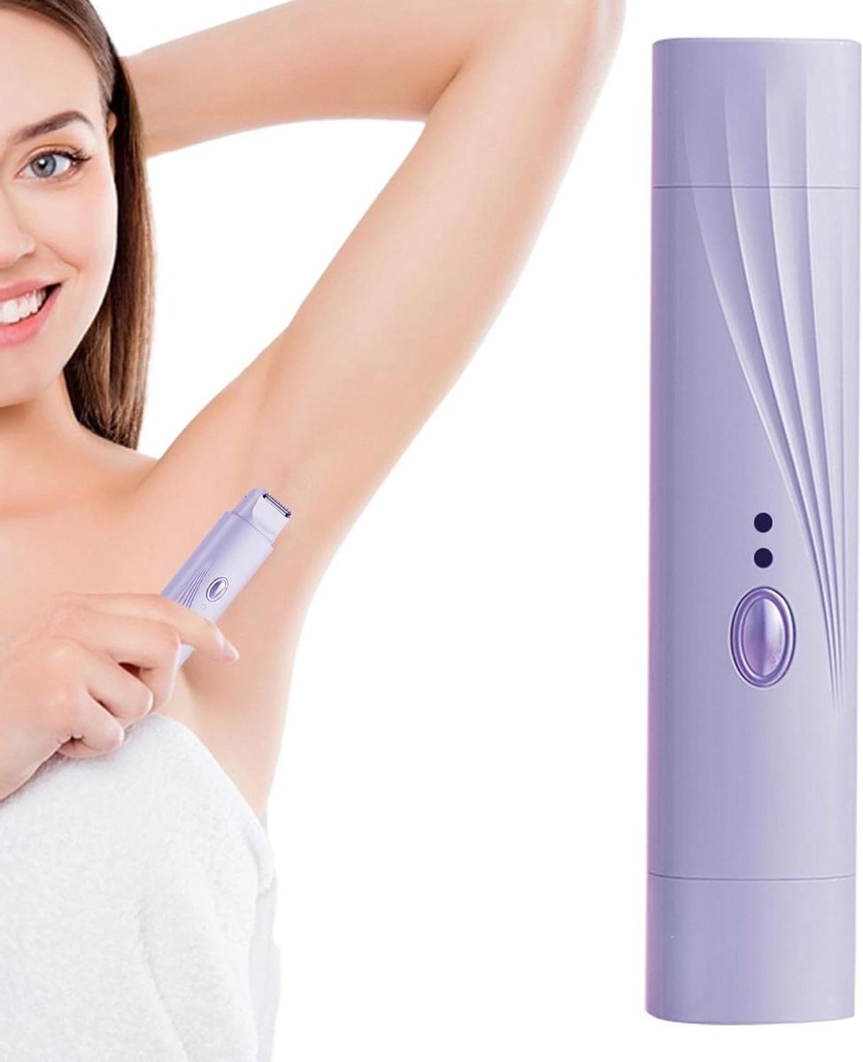 Elektrisch Scheerapparaat Dames - Ontharingsapparaat Epilator - Gevoelige Huid Verzorgen - Dubbele Scheerkoppen - 16 cm - Wit