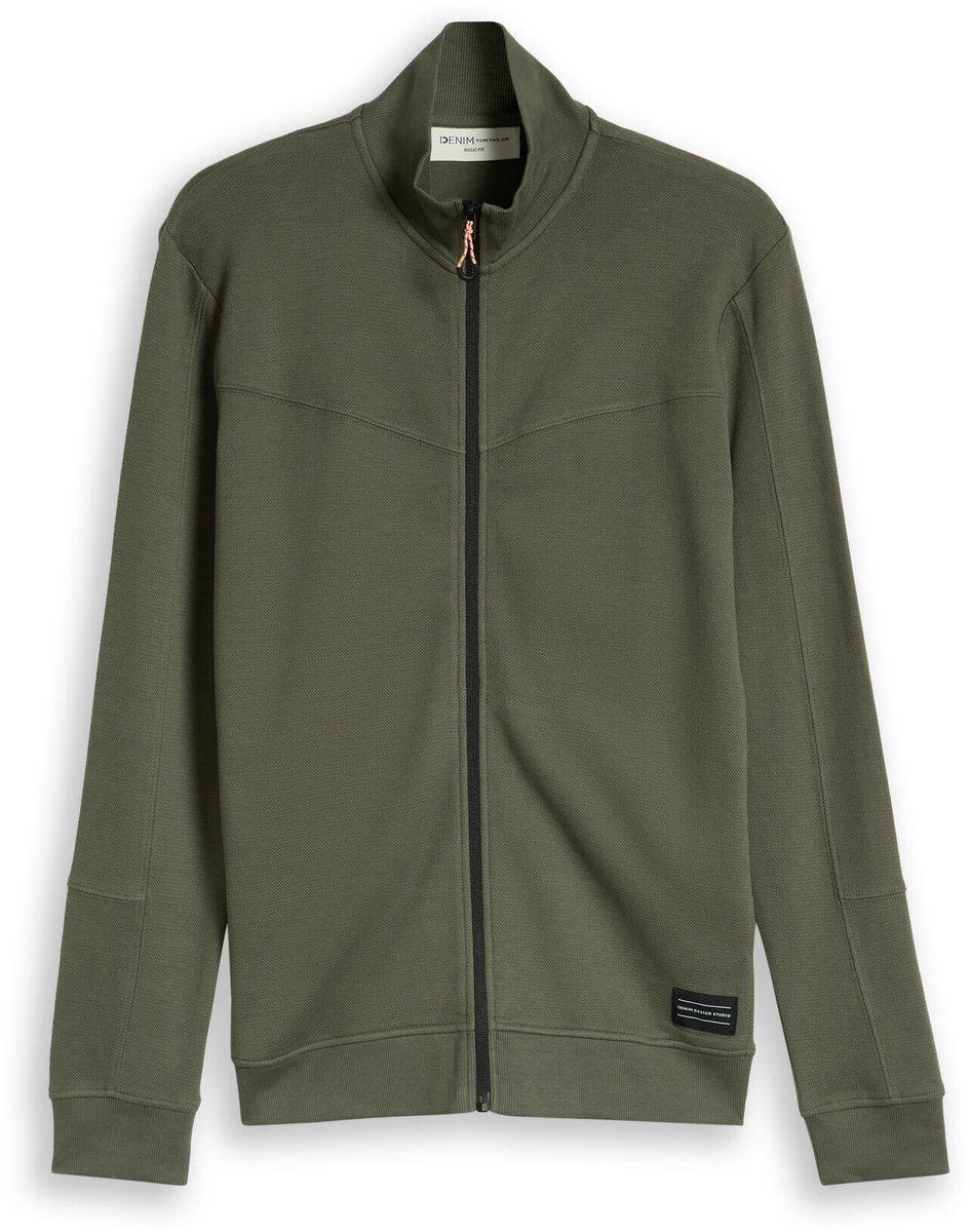 Tom Tailor Denim - Sweatjack van katoen - Maat XXL - urban olive green