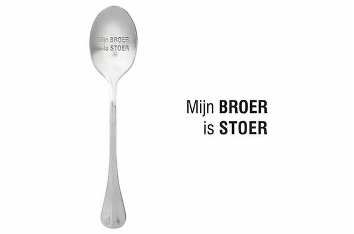 One Message Spoon Set6 Mijn Broer Is Stoer