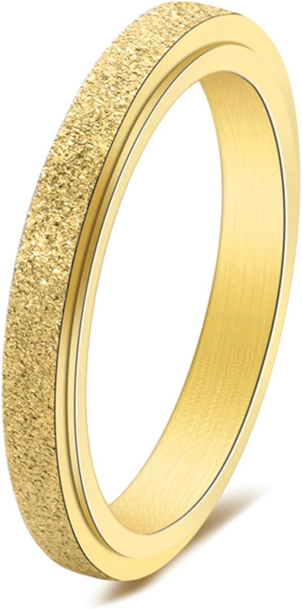 Ring Spinner, gepersonaliseerde ring voor vrouwen draaibare matte band 3 mm breed, maat 5 tot 14