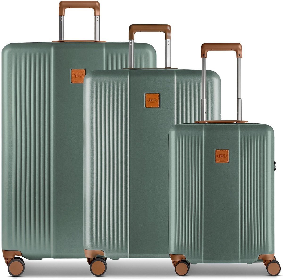 Bric's Ferrara 4 wielen Kofferset 3-delig met uitbreidingsplooi - Harde bagage - TSA slot - green