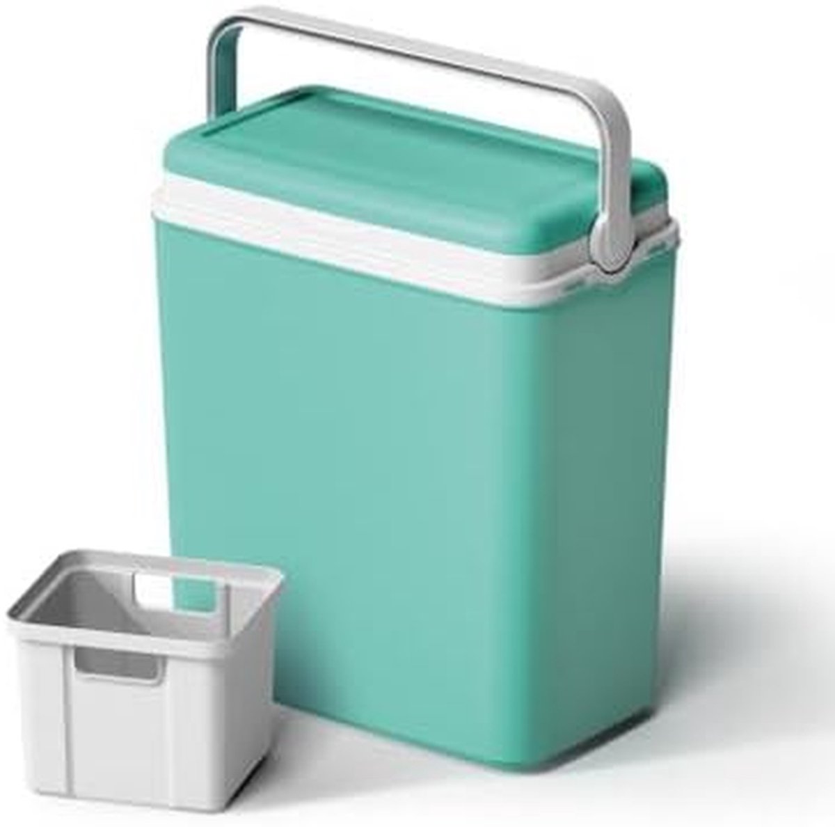 Geïsoleerde Koelbox - Picknick Cooler - Buitenactiviteiten - Vergrendelbaar Deksel - 29 Liter - Grijs Groen