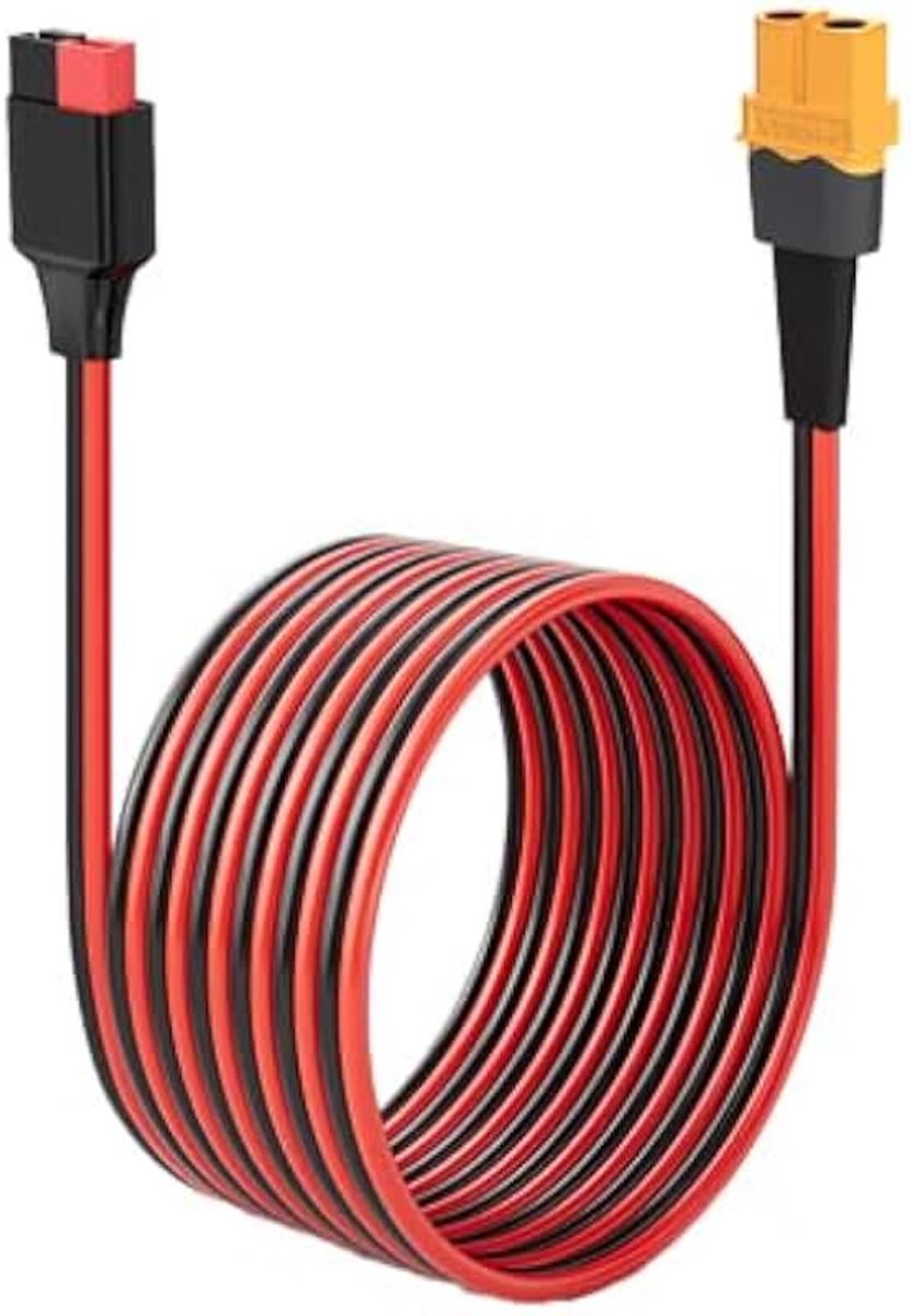 XT60 naar Anderson Adapter, 12AWG XT60 Vrouwelijk naar Anderson Connector Kabel voor Draagbare Power Station UAV RC Batterij (20FT)