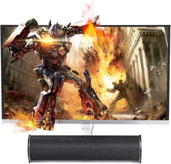 Soundbar Voor Tv - Draagbare Mini Luidspreker - Verrijk Je Geluid - 3D Stereo Surround - 31.3 cm Lengte - Grijs — afbeelding 5