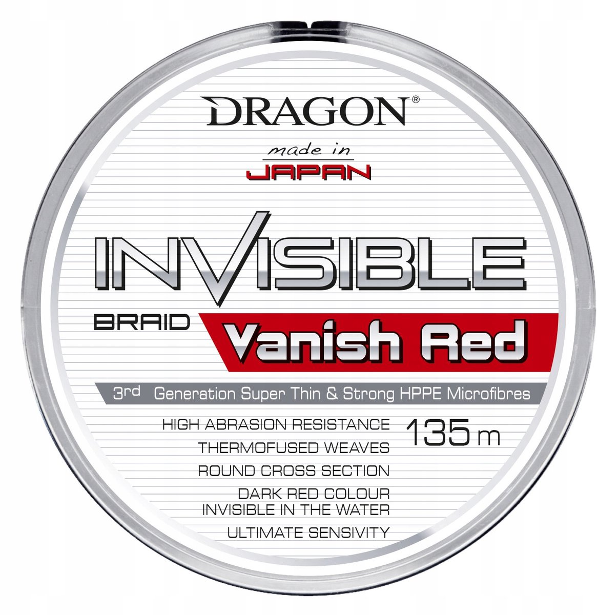 Dragon Invisible Vanish Rood Visdraad 0,10 mm 135 m
