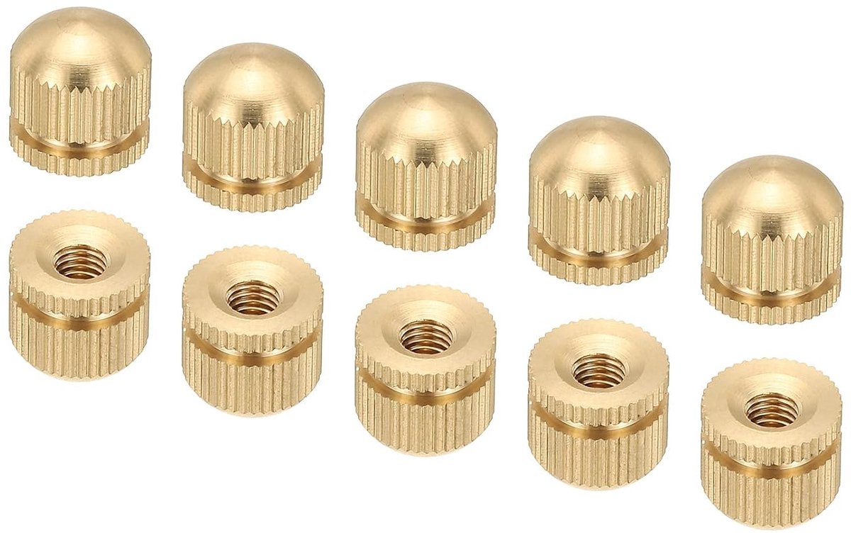 Crown moer M5 x 12 x 12 mm, 15 stuks kroonmoer schroef deksel bout insert vrouwelijke schroefdraad geknoopte decoratieve hardware lampen verlichting bevestigingen