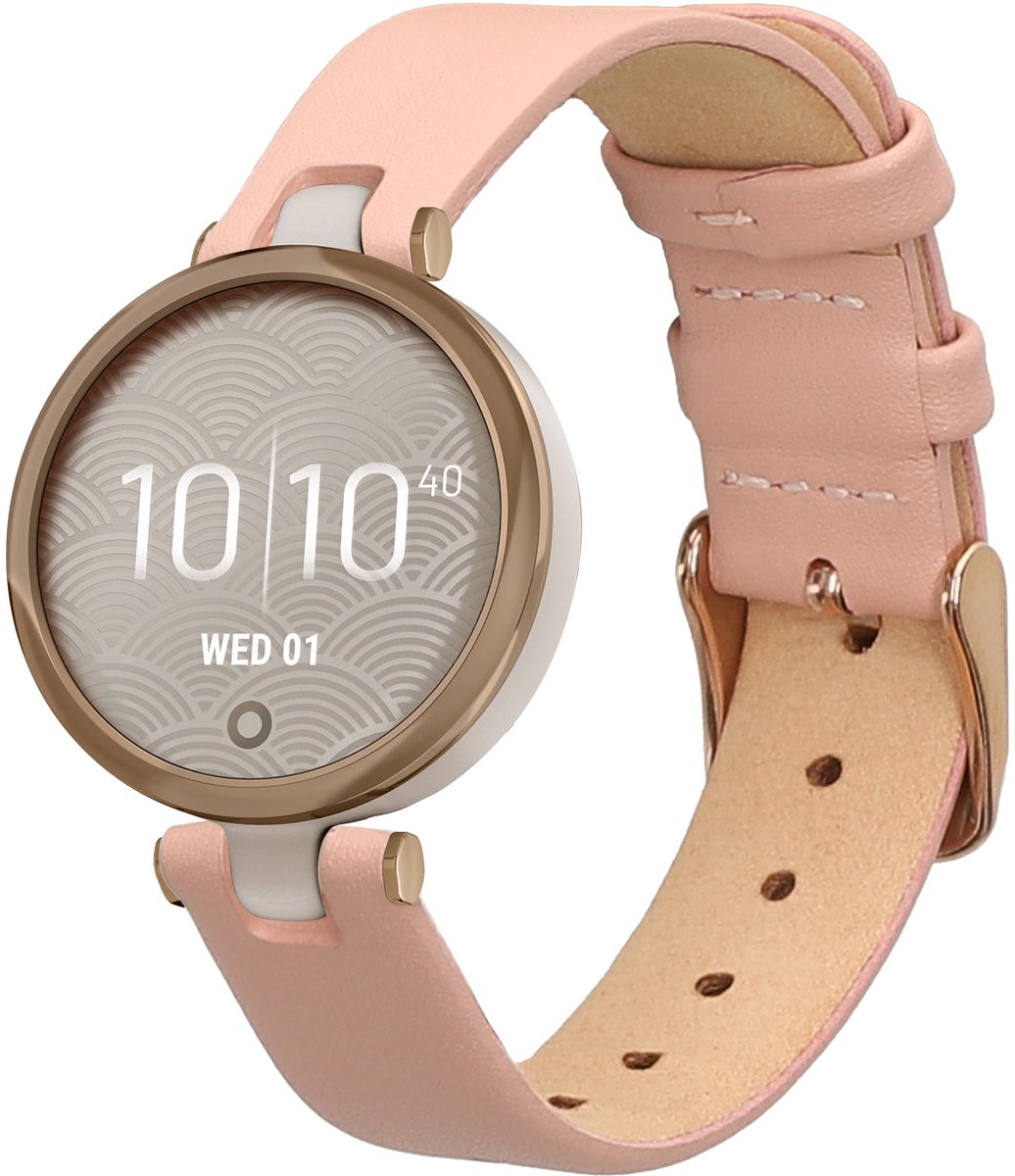 kwmobile lederen horlogebandje geschikt voor Garmin Lily Sport polsband - Echt leren smartwatch bandje - Activity tracker horloge band in oudroze