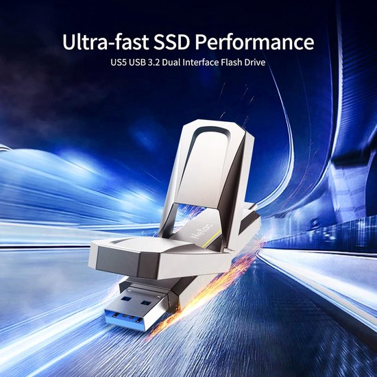 Externe SSD - Draagbare Opslag - Bestanden Overzetten - Dubbele Interface - 512GB - Metaal — afbeelding 3