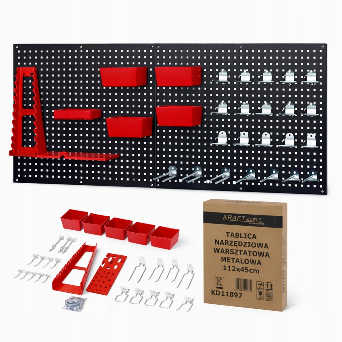 Gereedschapswand Metaal 112x45cm Organizer 2 Panelen voor Garage