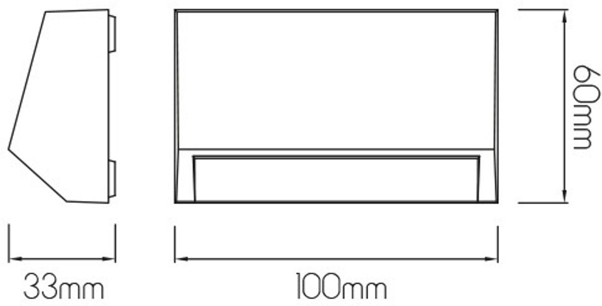 KITO Wandlicht zwart SMD LED 180Lm 1,6W IP65