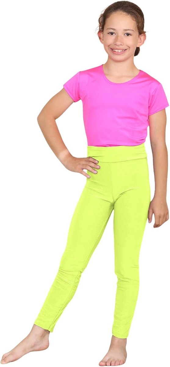 Microvezel meisje yoga legging, zachte elastische hoge taille skinny dans sportbroek voor kinderen, rekbare gymnastiek casual activewear meisjes leggings