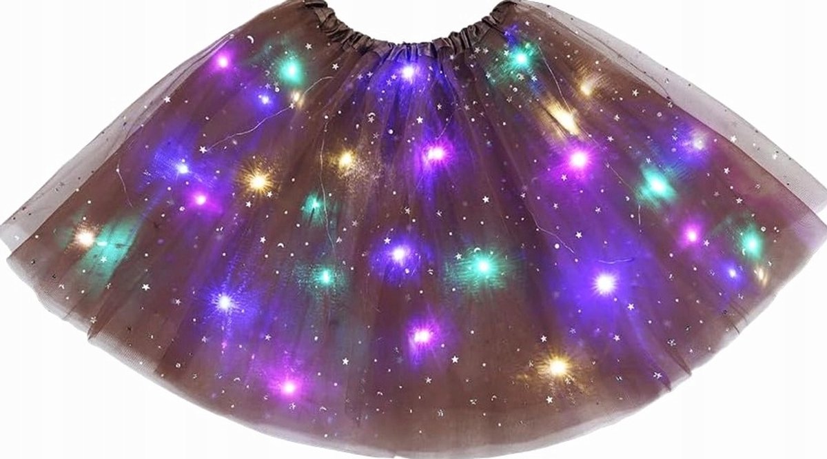 Dames LED Tiulrok Mini 40cm Glitterrok voor Festen
