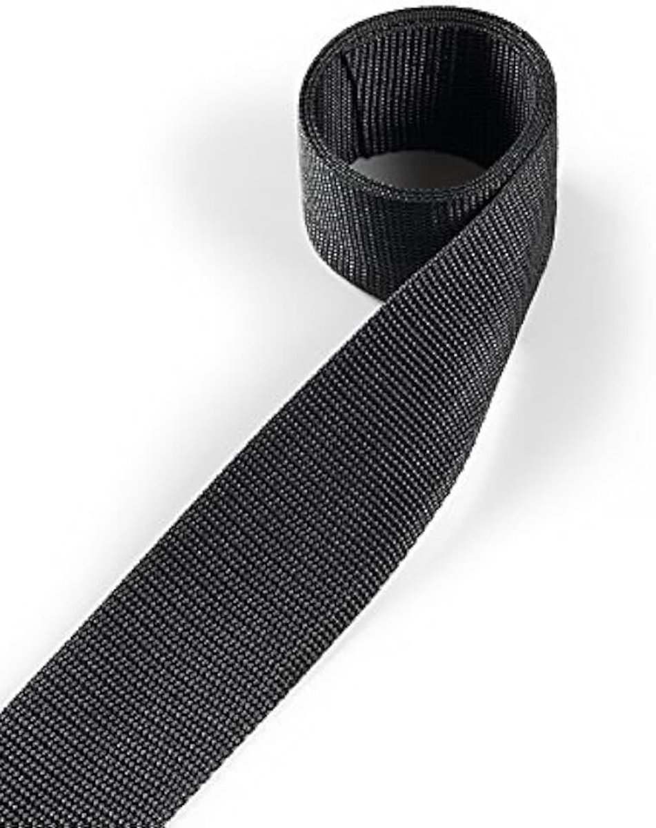 Gurtband van polypropyleen 50mm breed, 12 meter lang, kleur: 24 - IJzergrijs | Basisprijs per meter = € 0,87
