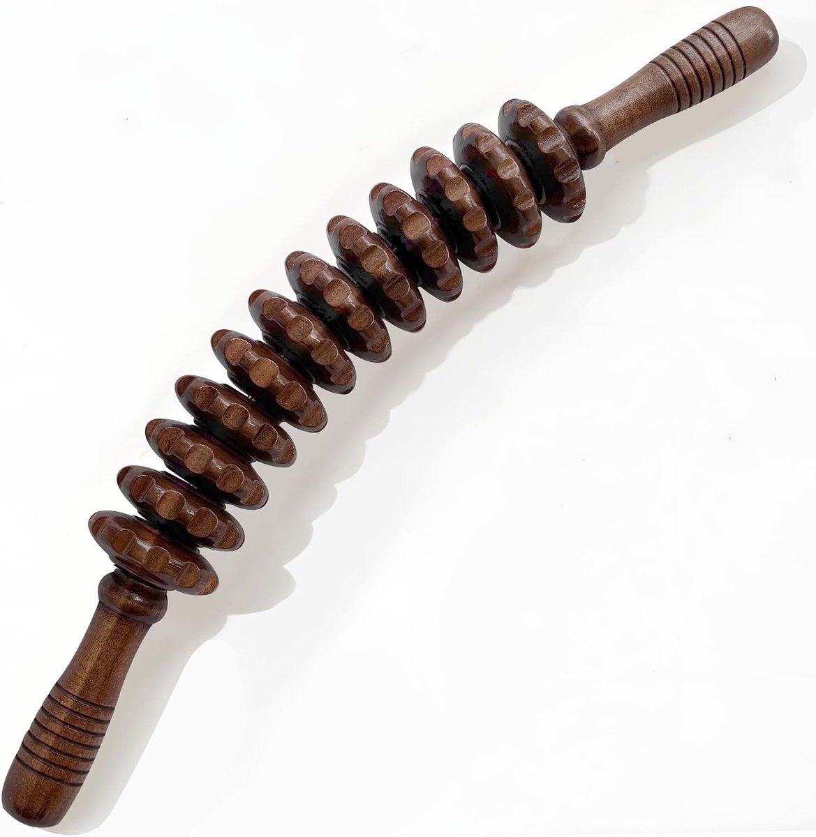 1 stuk - Massagestuffen - Massageballen - Massage - Bindeweefselmassage - Bogen houten massagewallen - Vermoeidheid verlichten - Anti-oranje weefsel massagewalen gereedschap - 42 cm - Geschikt voor rug, nek, schouders - bruin hout