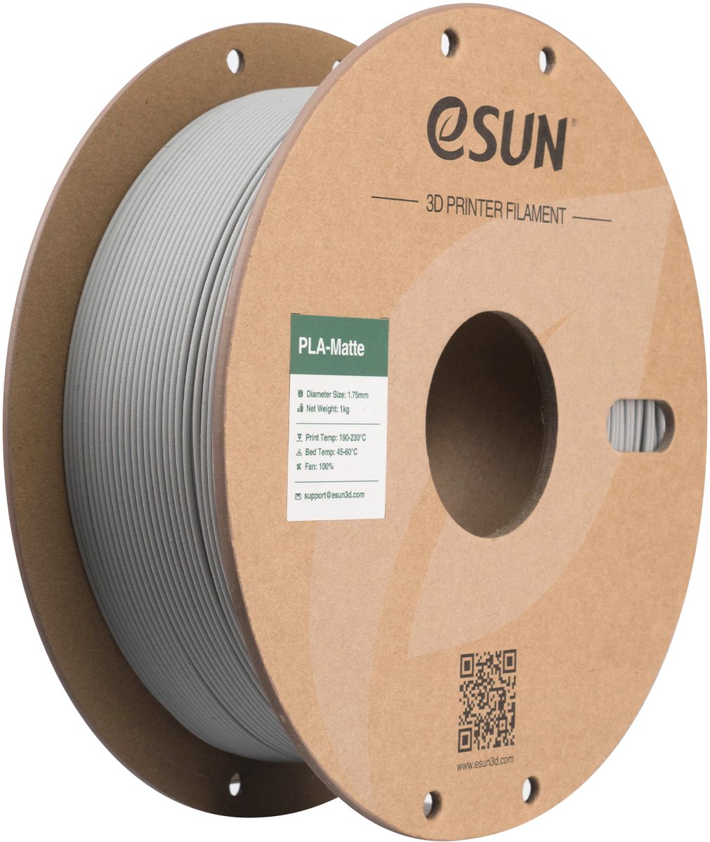 eSUN PLA-Matte Betongrijs / Concrete grey - 1 kg - 1.75 mm - 3D printer en 3D pen filament