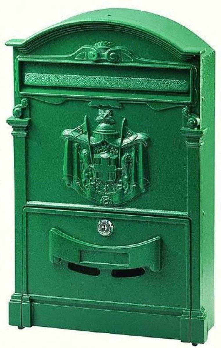 Brievenbus Residence - Wandbrievenbus brievenbak - Post ontvangen - Gegoten aluminium - 41 cm hoogte - Groen
