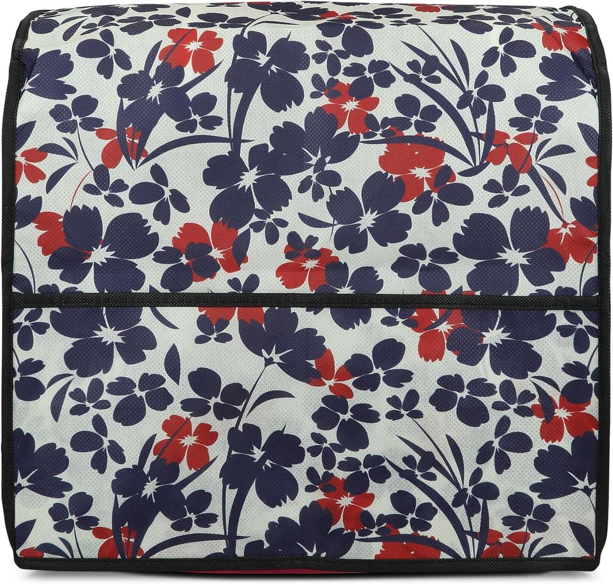 Keukenmachinehoes - Apparaatbeschermer - Apparaat beschermen - Met opbergvakken - 35.5 x 35.5 x 22.5 cm - Blauw rood wit