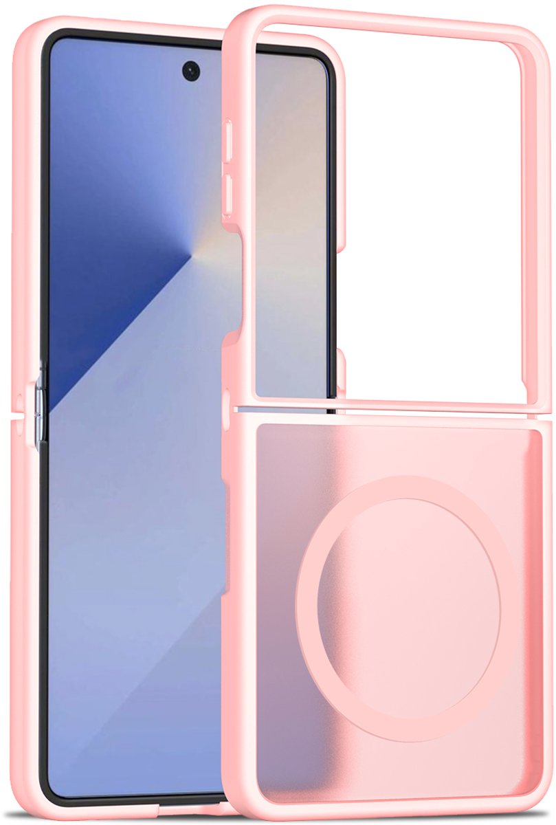 Hoesje Geschikt voor Samsung Galaxy Z Flip 8 - Roze - Casemania Matte Armor Back Cover - Geschikt voor MagSafe