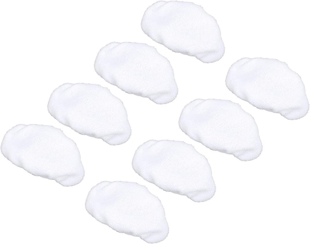 Stoomreiniger Doeken - Microvezel Pads - Vlekkeloos Schoonmaken - Wasbaar Herbruikbaar - 8 Stuks - Wit