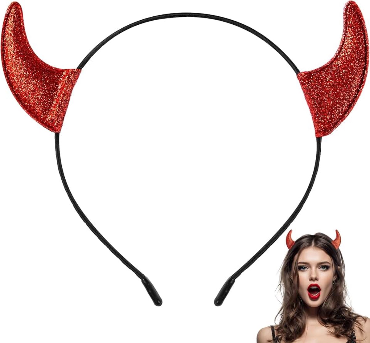 Creations Halloween Zwart Rood Duivelshoorns Hoofdband Duivelshoorns Hoofddeksels Zwarte Demon Horns Hoofdband Duivel Kostuum Accessoires Voor Kinderen Vrouwen Mannen Halloween Kostuum