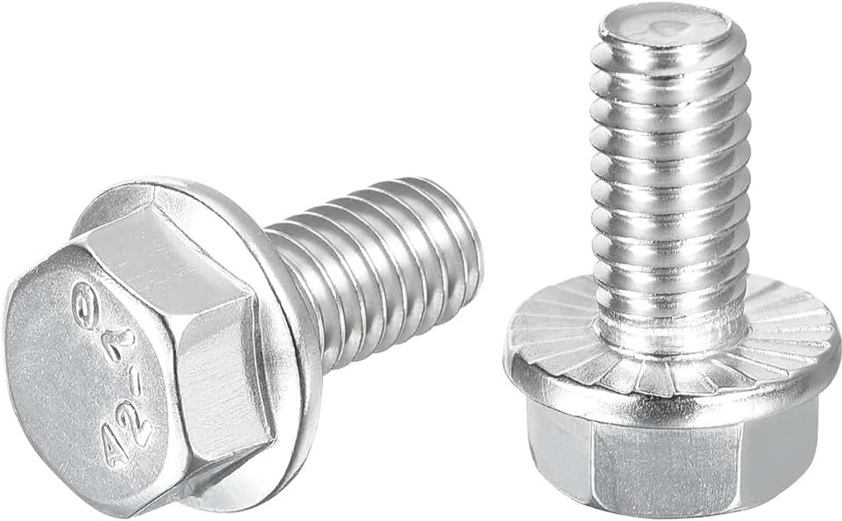 25 stuks 5/16 18 x 5/8" zeskantschroeven met flenskop, 304 roestvrij stalen zeskantschroeven, zeskantige aandrijfschroeven, 5,8 klasse voor machineindustrie, huishoudelijke apparaten, zilver