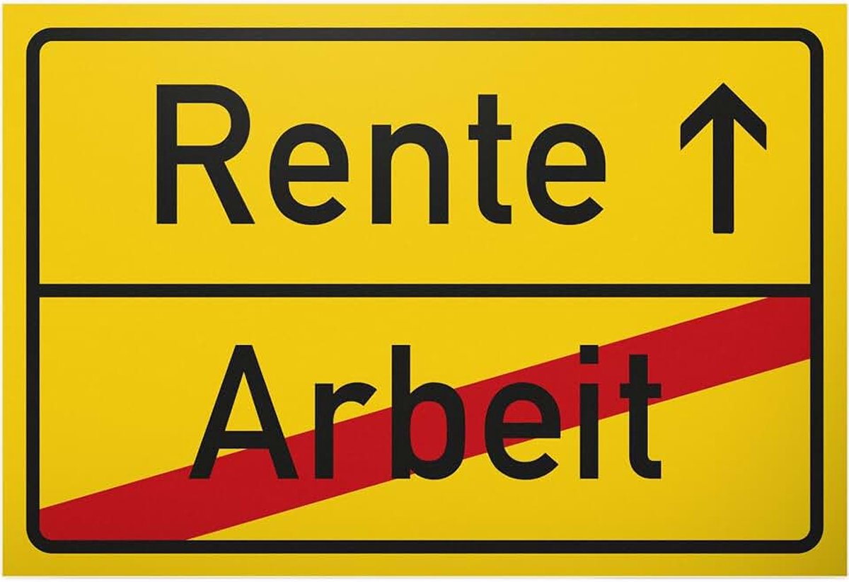 Pensioen (werk) plaatsbord - bord afscheidskaart pensioen cadeau-idee afscheidsgeschenk collega's pensioen geschenk afscheid - afscheid collega collega kantoor