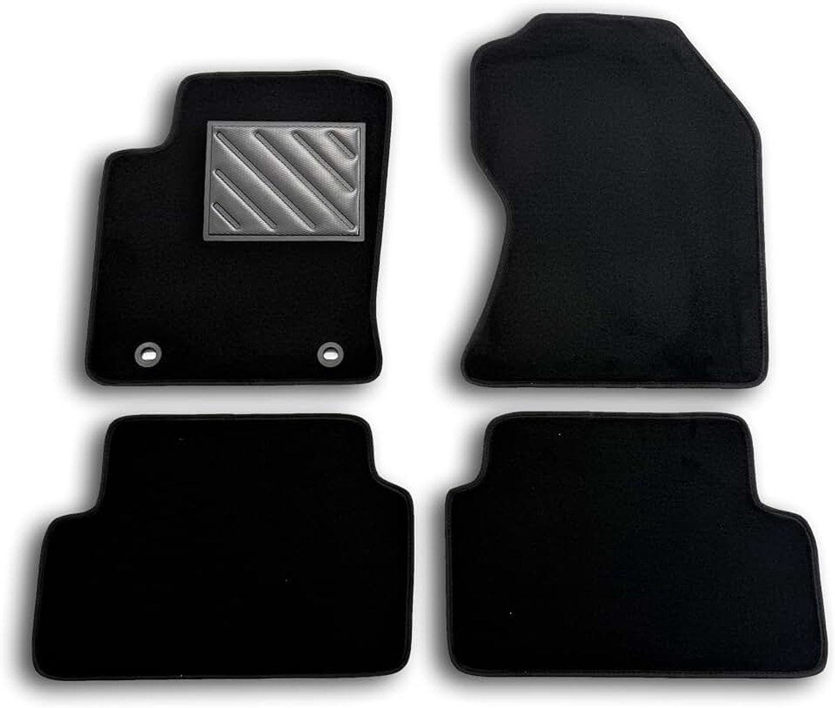 Vloermatten voor Ford Focus I vanaf 1998 tot 2004 Fix ovaal op maat gesneden, antislip, pvc-hakbeschermers met bevestigingsanker