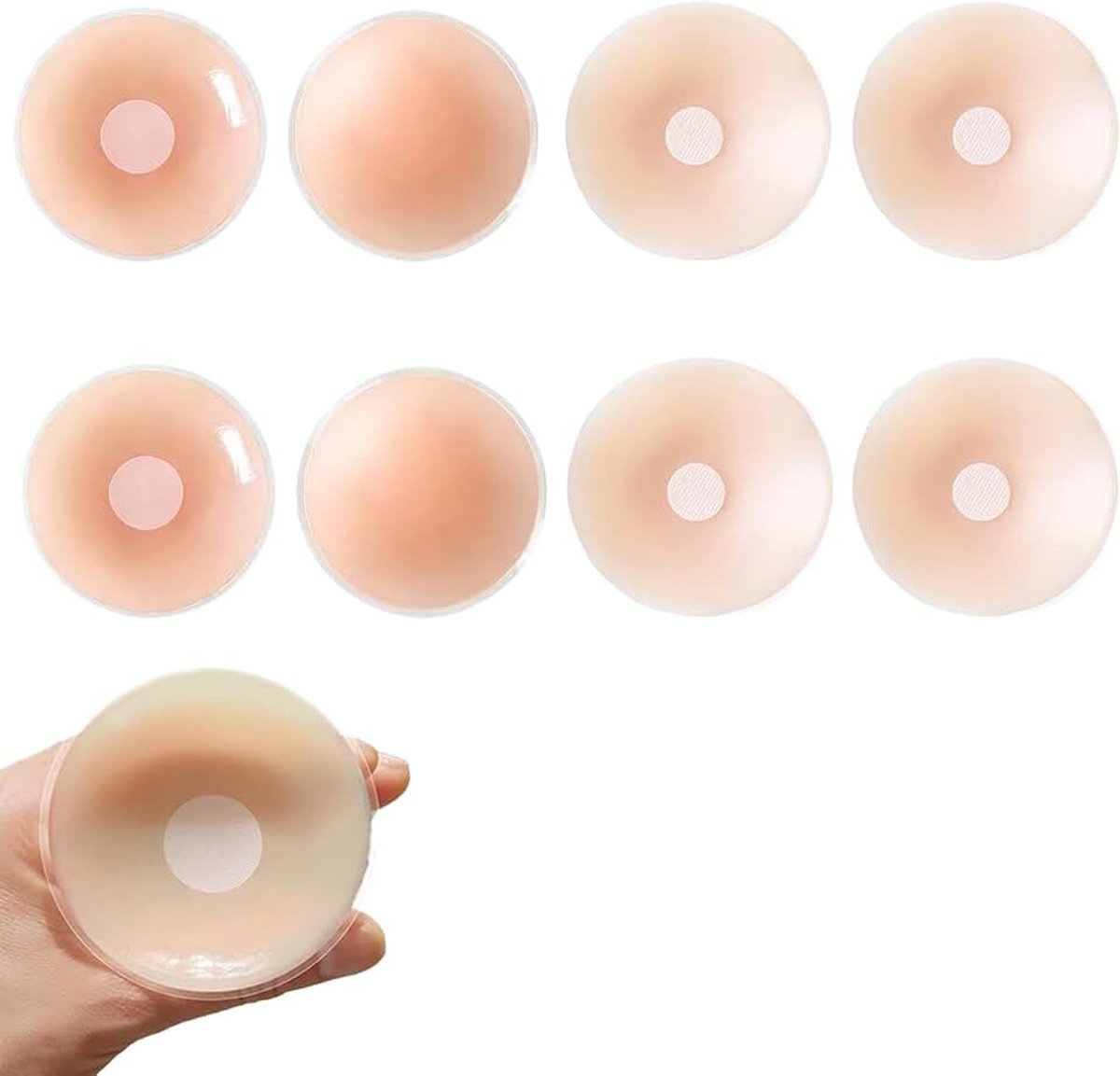 Borstvoedingspads – Set van 4 Paar, Ademend, Zelfklevend en Herbruikbaar – Voor Ongemerkt Draagcomfort Onder Kleding, Geschikt voor Alle Huidtinten