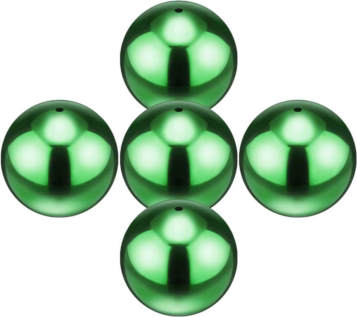 Tuinbollen voor in de tuin, 5 cm, 201 roestvrijstalen holle spiegel, reflecterende drijvende bal voor tuin/vijver/huis/tuin buitendecoratie [robijngroen
