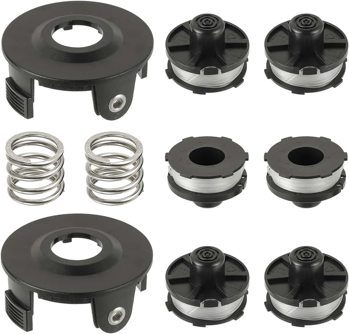Grastrimmer voor Makita 196146-9/195858-1, Grastrimmerdraad vervanging voor Makita Accusence 18V DUR181Z, DUR181RF, DUR181 Lengte 8m, Ø1,60mm met spoelafdekking (3 spoelen+1 dop+1 veer)