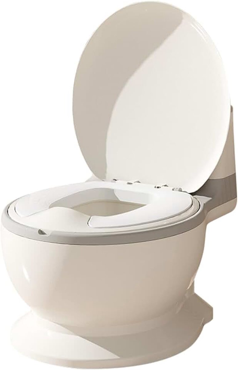 Potje voor zindelijkheid, babytoiletpot met jachtgeluid, met echt geluid en batterijen inbegrepen, toiletverhoger voor kinderen, van 1-4 jaar, 50 kg, grijs, 1 stuk