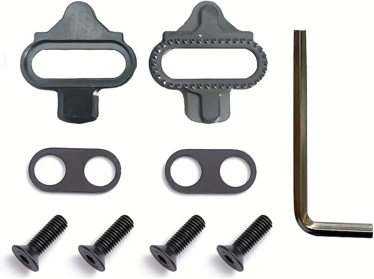 Pedalen met metalen punten voor racefiets/MTB, schoenplaten met 4,5° float, anti-slip design, eenvoudige montage met anti-slip textuur, professionele oplossing