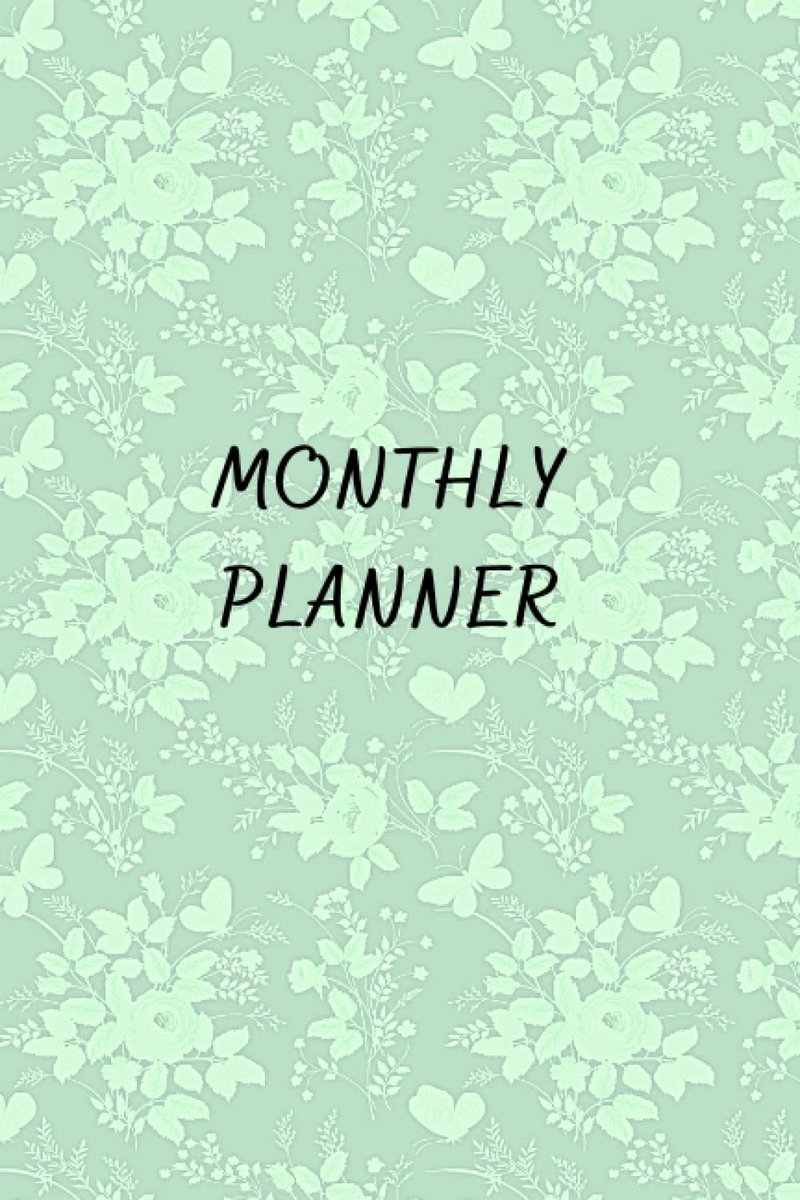 Green Floral Monthly Planner