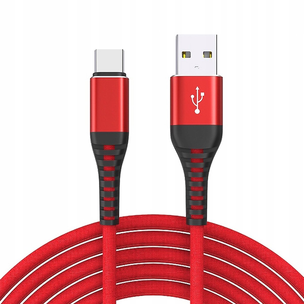 Versterkte USB-C kabel 2m - Snel opladen & dataoverdracht - Rood