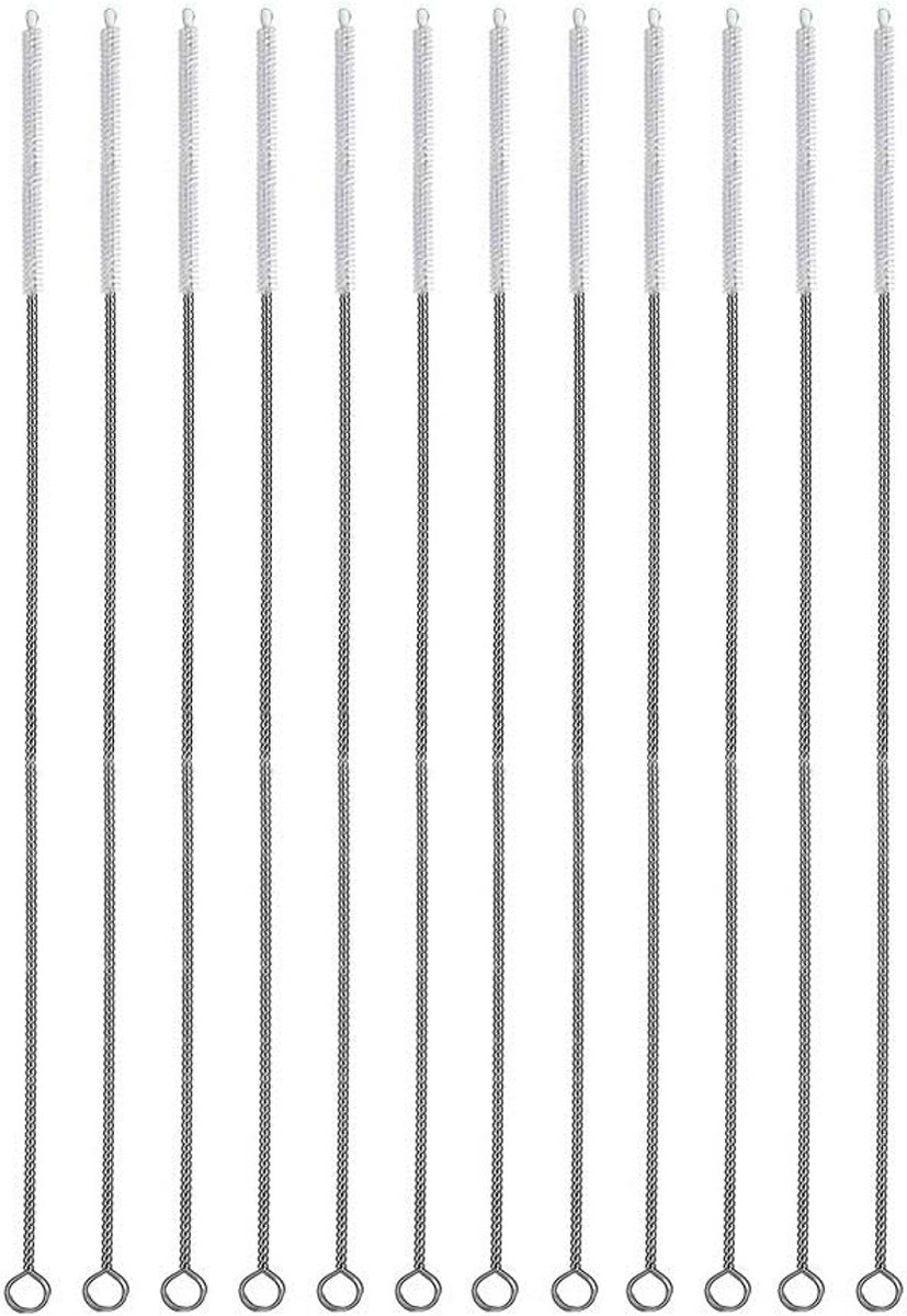 230 x 6 mm 12 stuks Reageerbuisborstel Melkslangborstel Slangborstel Reinigingsborstels Rietborstels Stroborstels Reageerbuis Borstel Flessenborstel Drinkrietborstel