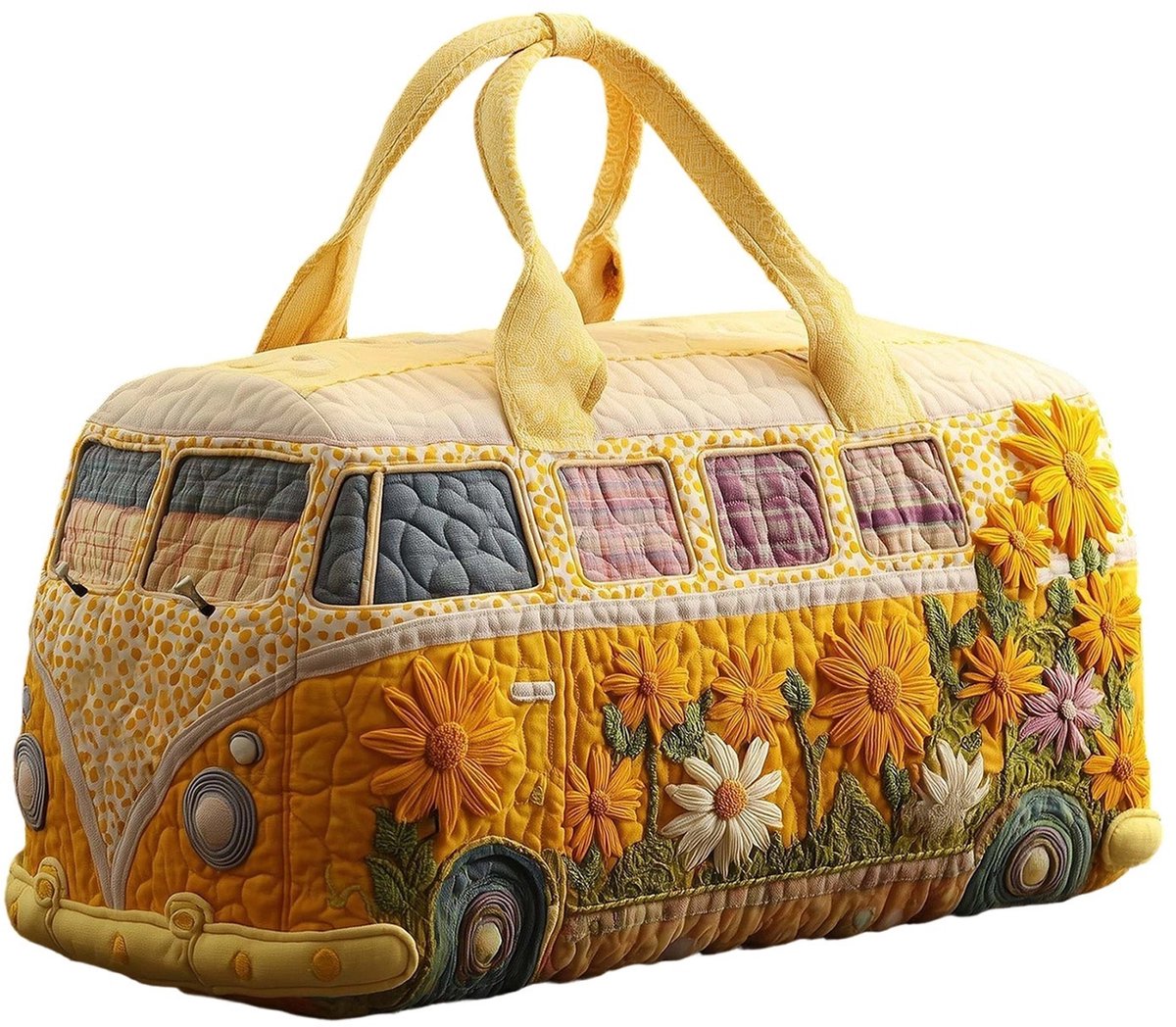 Textielen tas, retro bloemenprint in 3D-stijl, boho-stijl voor reizen en sport, meerkleurig, groot (18 x 9 x 9 inch)，33 modellen