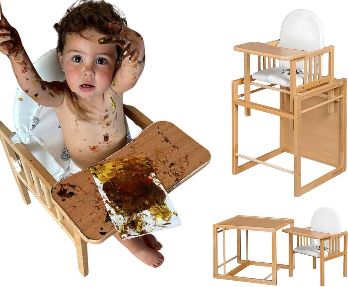 Kinderstoel Baby - Meegroeistoel - Eten en Spelen - Verstelbaar - 46 x 44 x 78 cm - Natuur