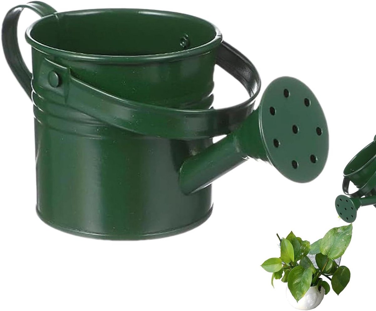 Metalen Gieter - Kamerplant Gieter - Planten Water Geven - Roestbestendig Gegalvaniseerd - 8 x 8 x 8 cm - Legergroen