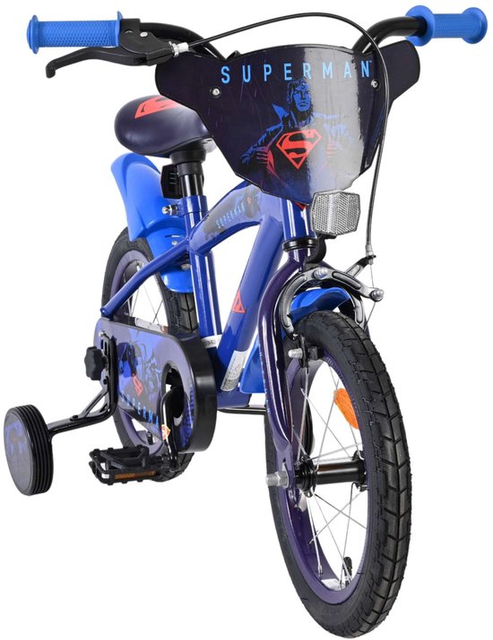 Superman Kinderfiets - Jongens - 14 inch - Blauw van Merkloos — afbeelding 4