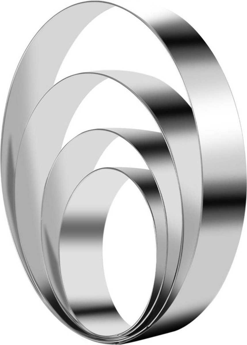 Ronde roestvrijstalen koekjessnijders - Set van 4 - Bakringen voor geometrische vormen - Cirkelvormig en metalen - Voor gebak en koekjes